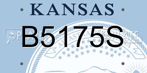 B5175S Kansas License Plate