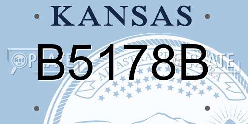 B5178B Kansas License Plate