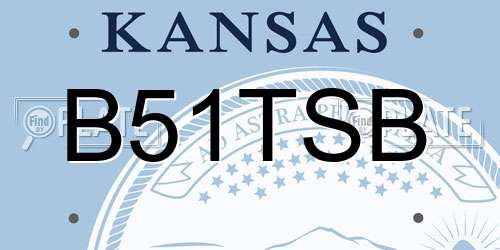 B51TSB Kansas License Plate