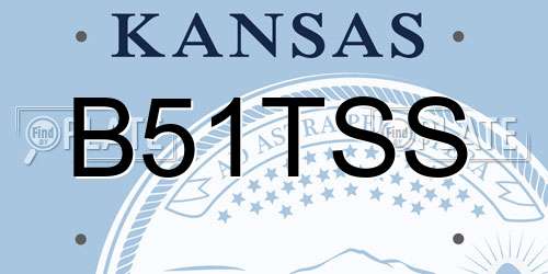 B51TSS Kansas License Plate