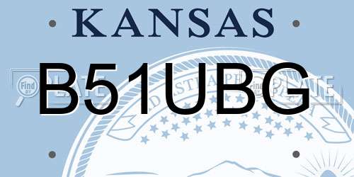 B51UBG Kansas License Plate