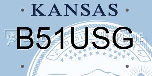 B51USG Kansas License Plate