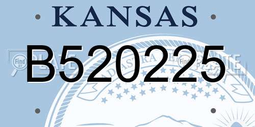 B520225 Kansas License Plate