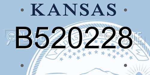 B520228 Kansas License Plate