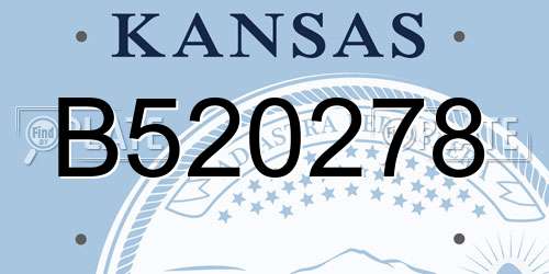 B520278 Kansas License Plate