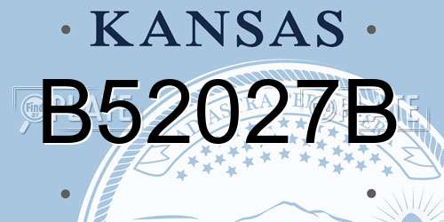 B52027B Kansas License Plate