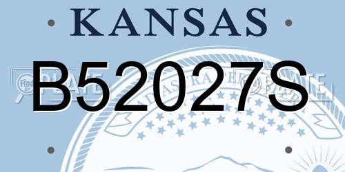 B52027S Kansas License Plate
