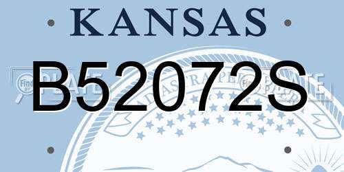 B52072S Kansas License Plate