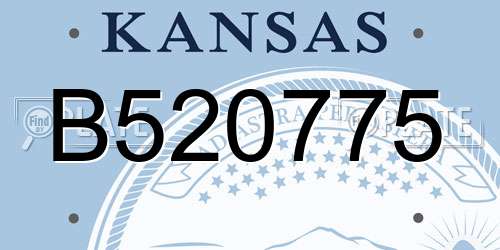 B520775 Kansas License Plate