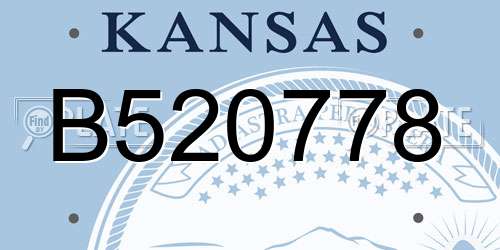 B520778 Kansas License Plate