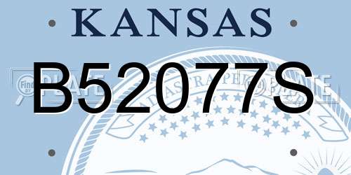 B52077S Kansas License Plate
