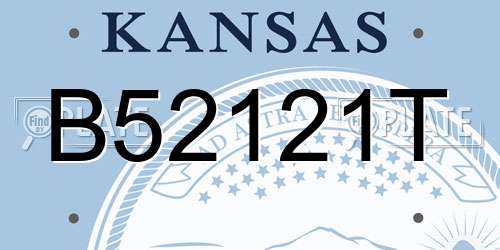 B52121T Kansas License Plate