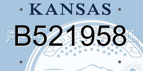B521958 Kansas License Plate