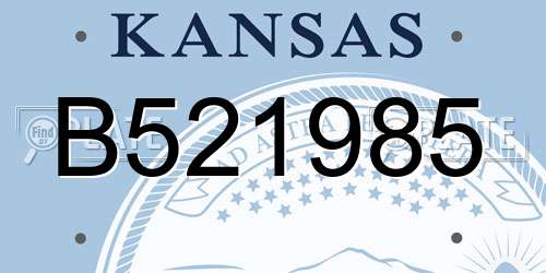 B521985 Kansas License Plate