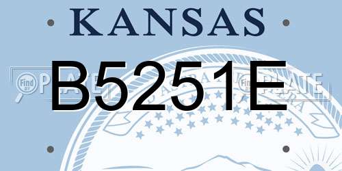 B5251E Kansas License Plate