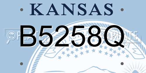 B5258Q Kansas License Plate