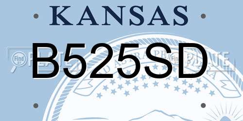 B525SD Kansas License Plate
