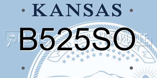 B525SO Kansas License Plate