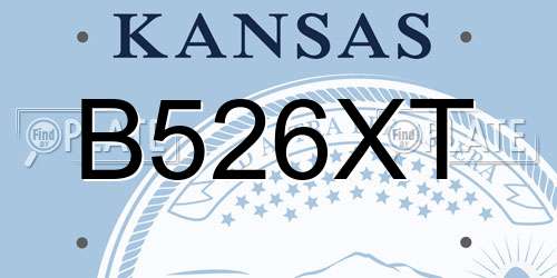 B526XT Kansas License Plate