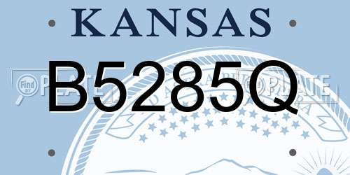 B5285Q Kansas License Plate
