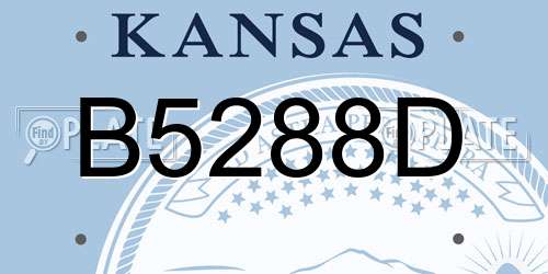 B5288D Kansas License Plate