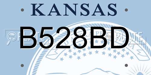 B528BD Kansas License Plate