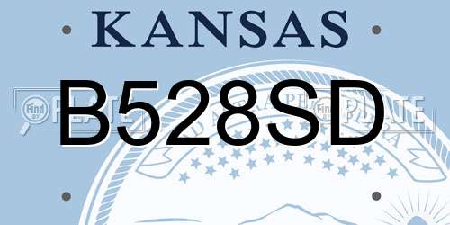 B528SD Kansas License Plate