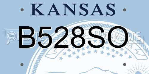 B528SO Kansas License Plate