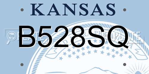 B528SQ Kansas License Plate