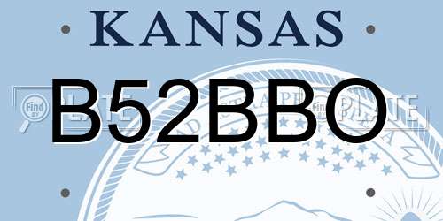 B52BBO Kansas License Plate