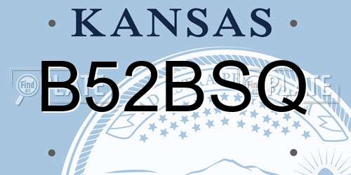 B52BSQ Kansas License Plate