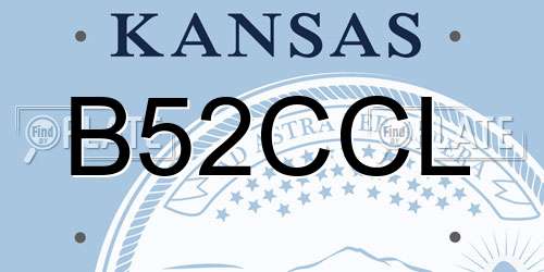 B52CCL Kansas License Plate