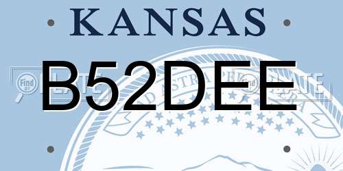 B52DEE Kansas License Plate