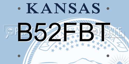 B52FBT Kansas License Plate