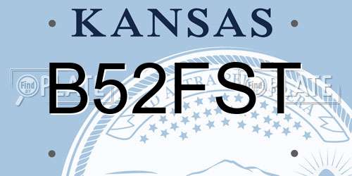 B52FST Kansas License Plate