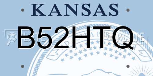B52HTQ Kansas License Plate