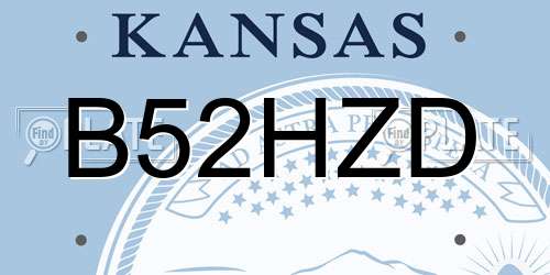 B52HZD Kansas License Plate