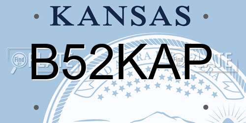 B52KAP Kansas License Plate