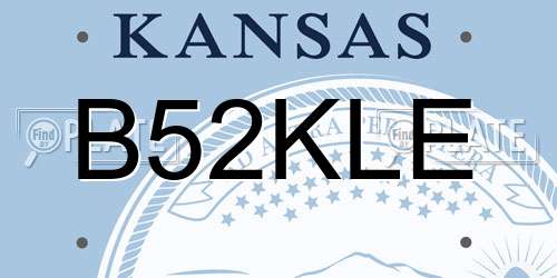 B52KLE Kansas License Plate