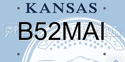 B52MAI Kansas License Plate