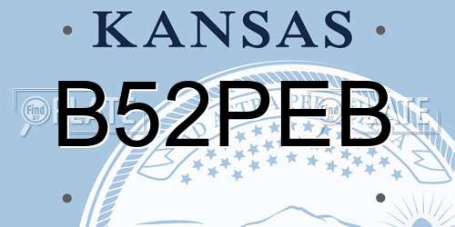 B52PEB Kansas License Plate
