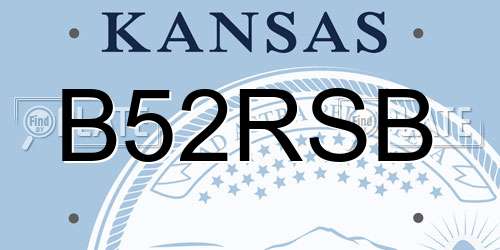 B52RSB Kansas License Plate