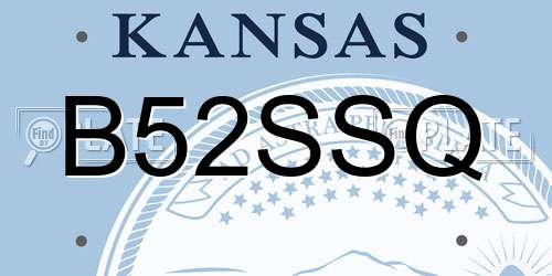 B52SSQ Kansas License Plate