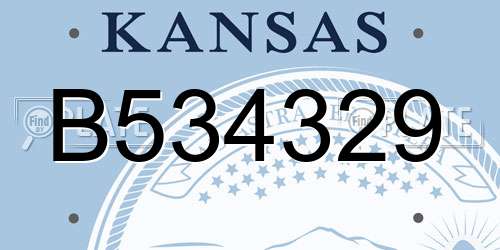 B534329 Kansas License Plate