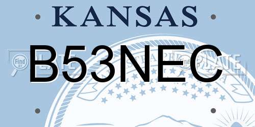 B53NEC Kansas License Plate