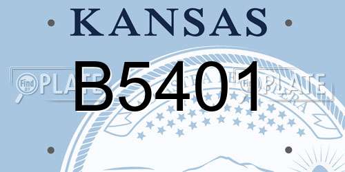 B5401 Kansas License Plate