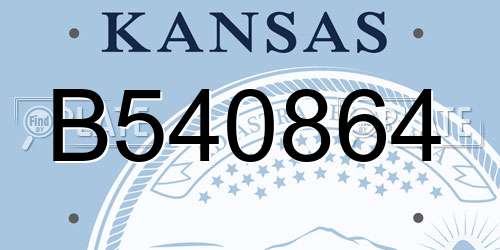 B540864 Kansas License Plate