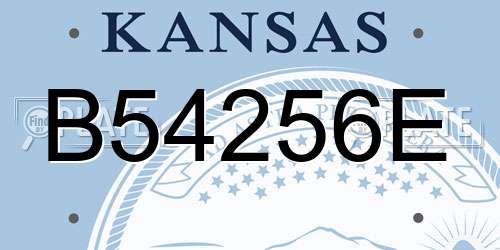 B54256E Kansas License Plate