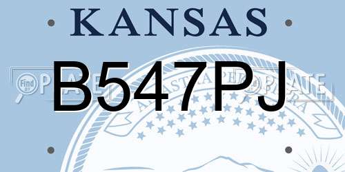 B547PJ Kansas License Plate