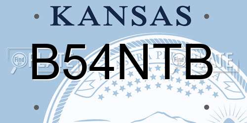 B54NTB Kansas License Plate